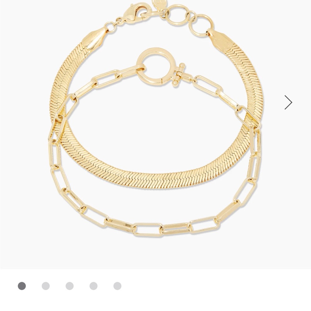 Gorjana gold Parker and Venice bracelet set
